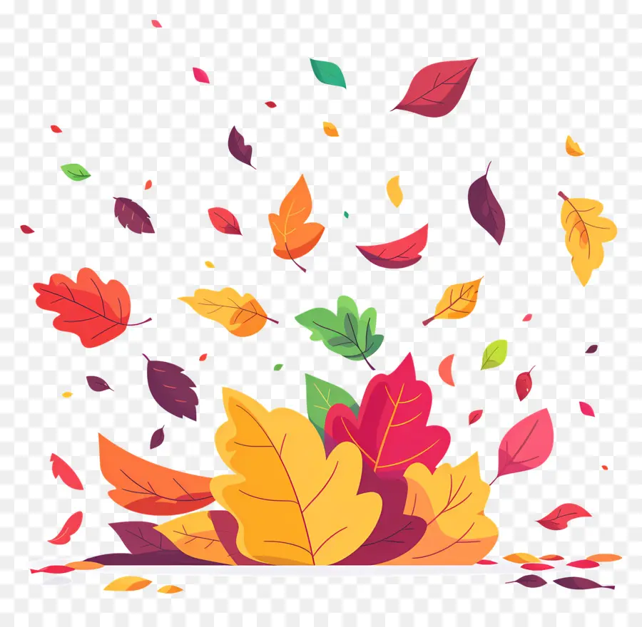 Feuilles Flottantes，Tas De Feuilles D'automne PNG