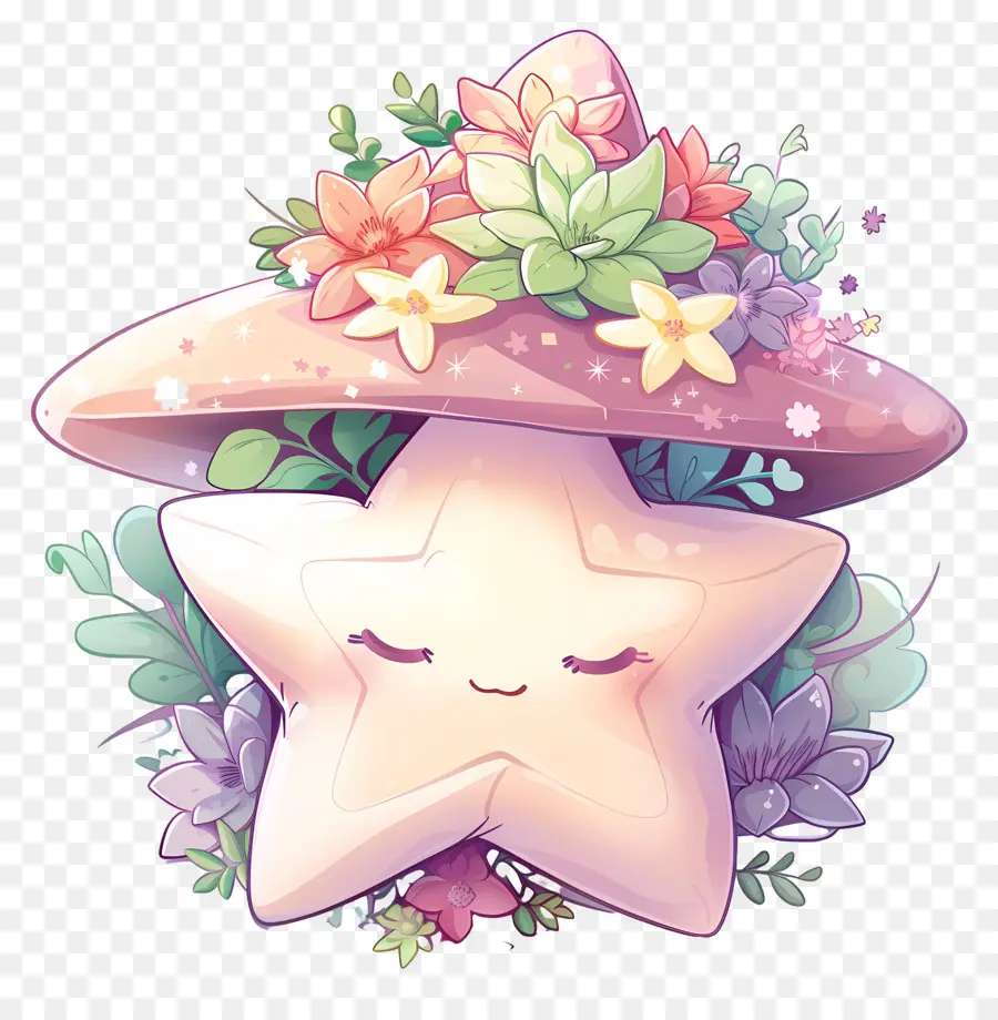 Étoile Mignonne，Étoile Blanche Avec Chapeau PNG