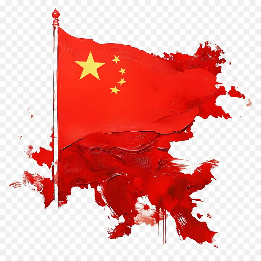 Fête Nationale Chinoise，Drapeau Chinois Rouge PNG