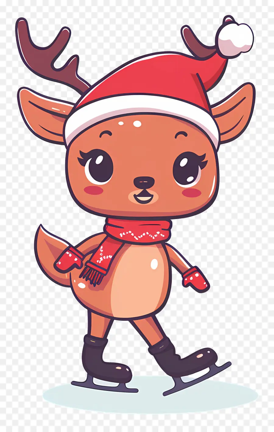 Cerf De Noël，Renne Patineur PNG