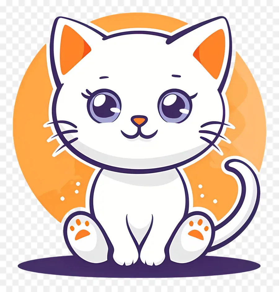 Chat Kawaii，Chat Blanc PNG