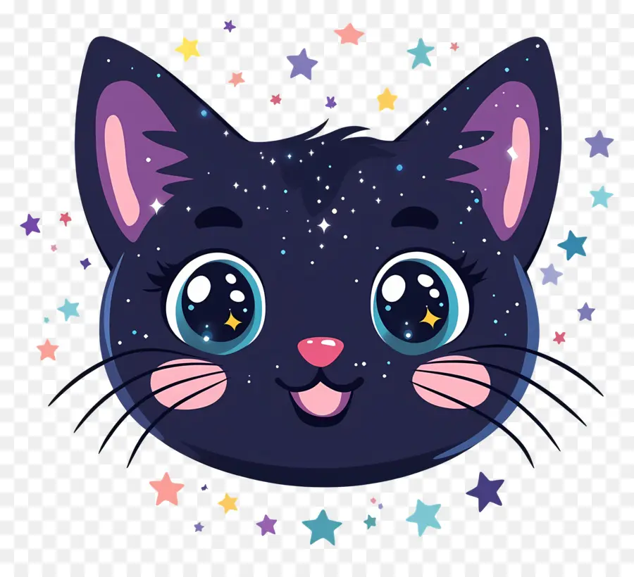 Chat Kawaii，Chat De Dessin Animé Noir PNG