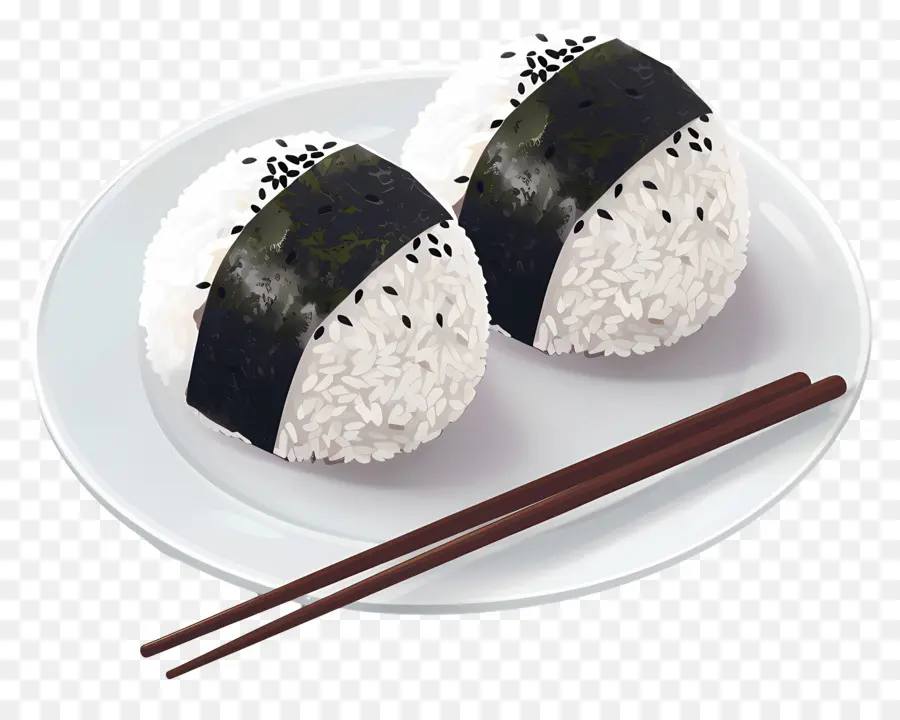 Umeboshi Onigiri，Illustration D'onigiri PNG