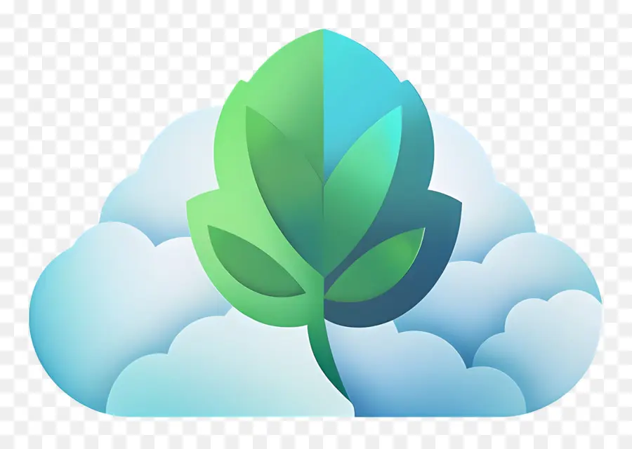 Logo Nuage，Feuille Verte Et Nuage PNG