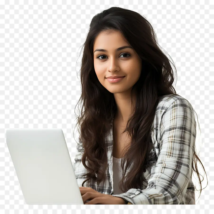 Cours Informatique Fille Étudiant Réel，Fille Avec Ordinateur Portable PNG