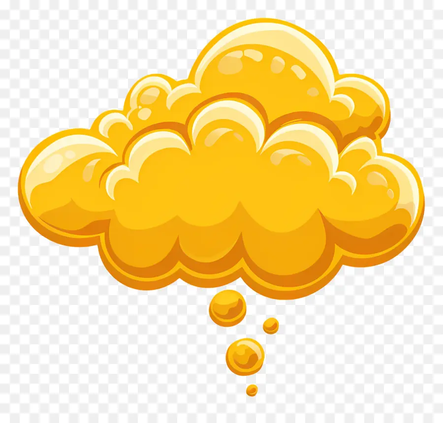 Pensée Cloud，Bulle De Pensée Jaune PNG