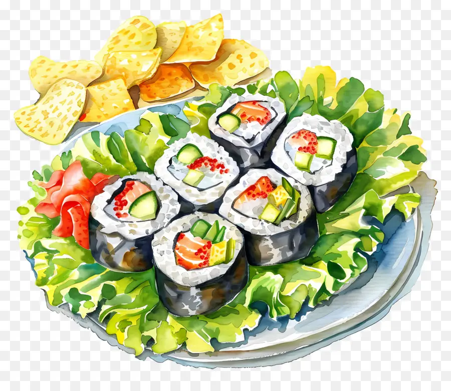 Rouleau De Sushi，Plateau De Sushis PNG