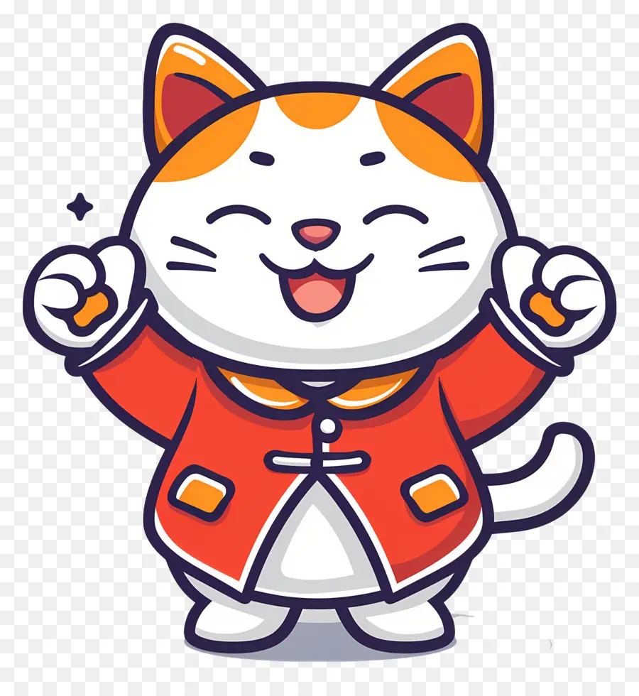 Chat Kawaii，Chat Orange Et Blanc PNG