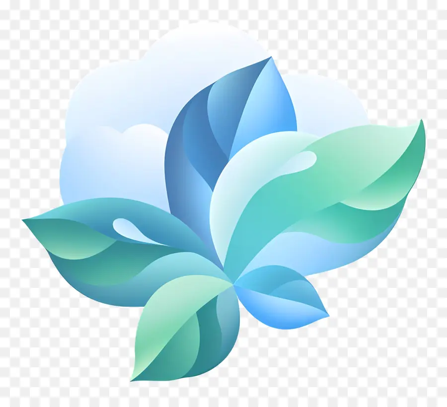 Logo Nuage，Feuilles Abstraites Avec Nuage PNG