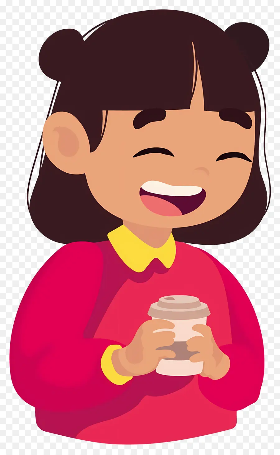 Boire Du Café，Enfant Qui Rit Avec Une Tasse PNG