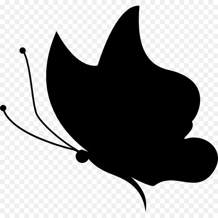 Silhouette De Papillon，Ombre PNG