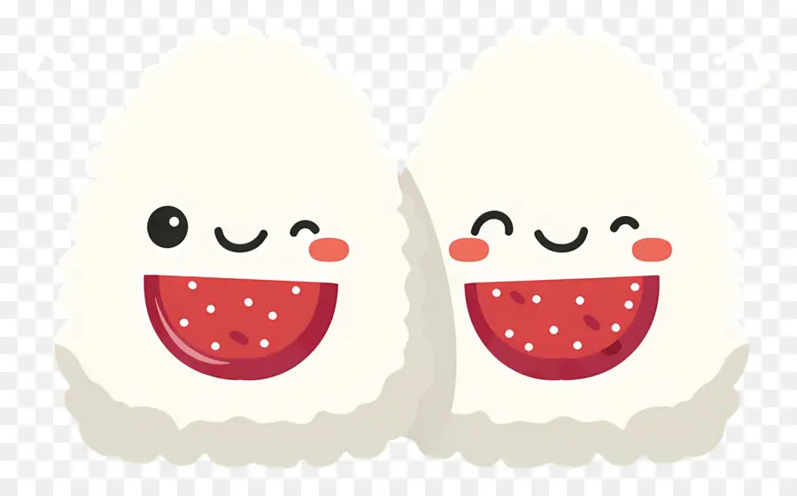 Umeboshi Onigiri，Visages D'onigiri Mignons PNG