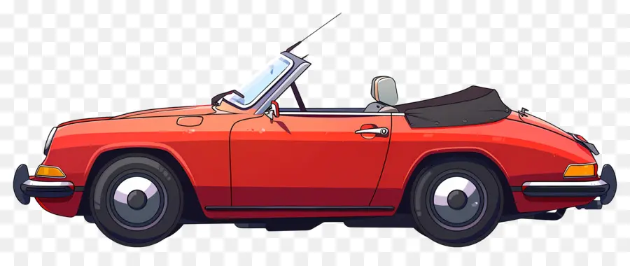 Voiture Animée，Cabriolet Rouge PNG