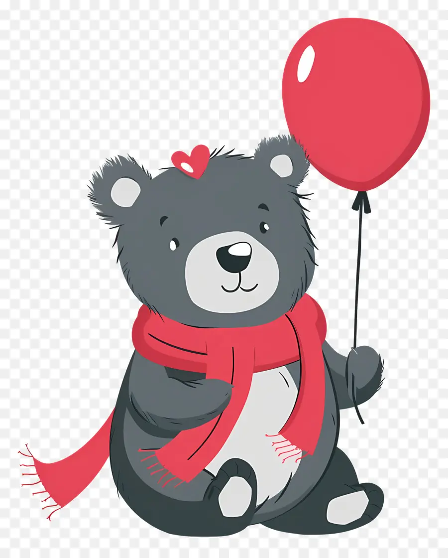 Ours Mignon，Ours Avec Ballon Rouge PNG