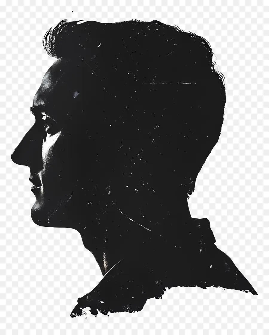 Silhouette De Tête D'homme，Silhouettes Simples PNG