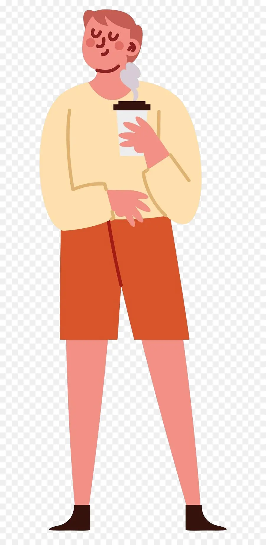 Boire Du Café，Homme De Dessin Animé PNG