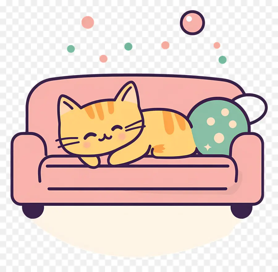 Dessin Animé De Chat，Chat Endormi PNG