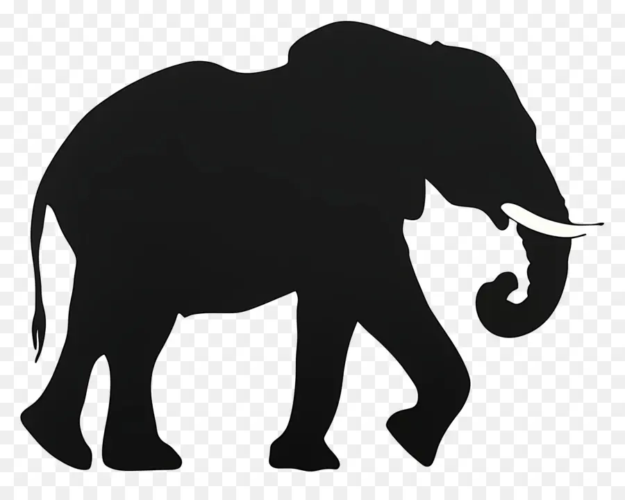 Silhouette D'éléphant，Faune PNG