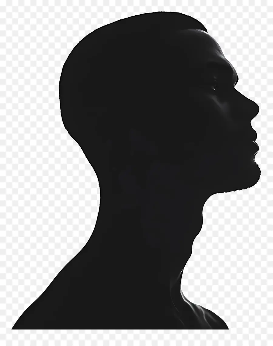 Silhouette De Tête D'homme，Silhouettes Simples PNG