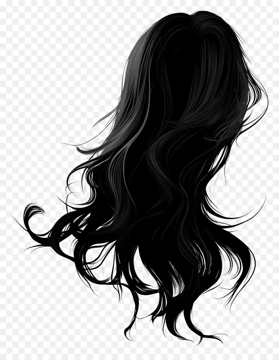 Cheveux De Fille，Silhouette De Femme Aux Cheveux Longs PNG