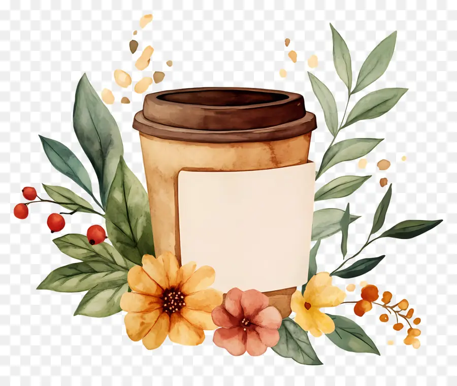 Tasse à Café，Tasse à Café Avec Des Fleurs PNG