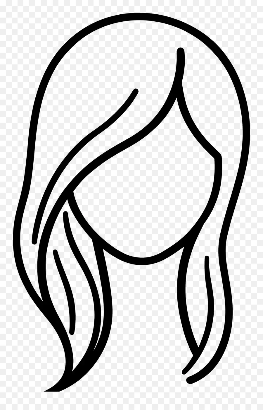 Fille Cheveux，Contour De Cheveux Simple PNG