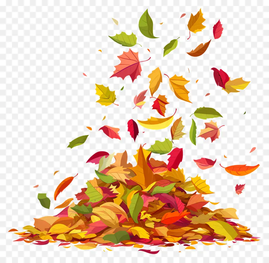 Feuilles Tombées，Tas De Feuilles D'automne PNG