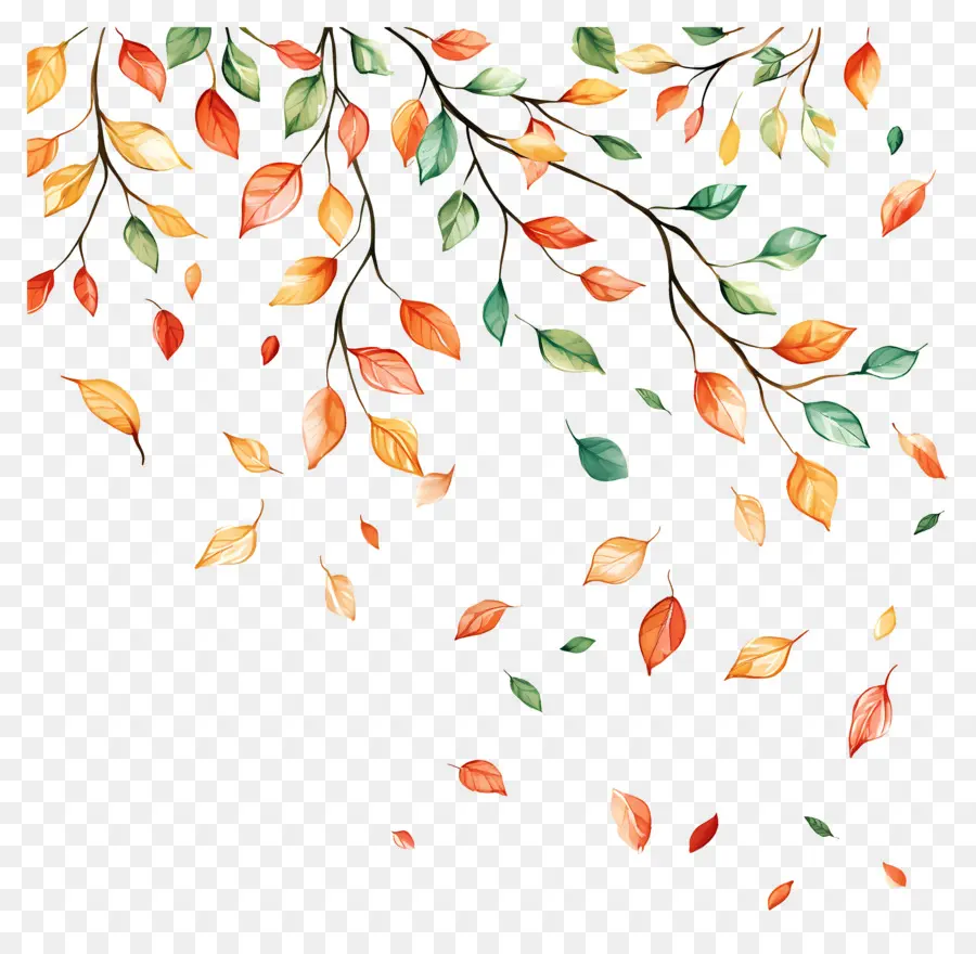 Feuilles Tombées，Branches D'automne PNG