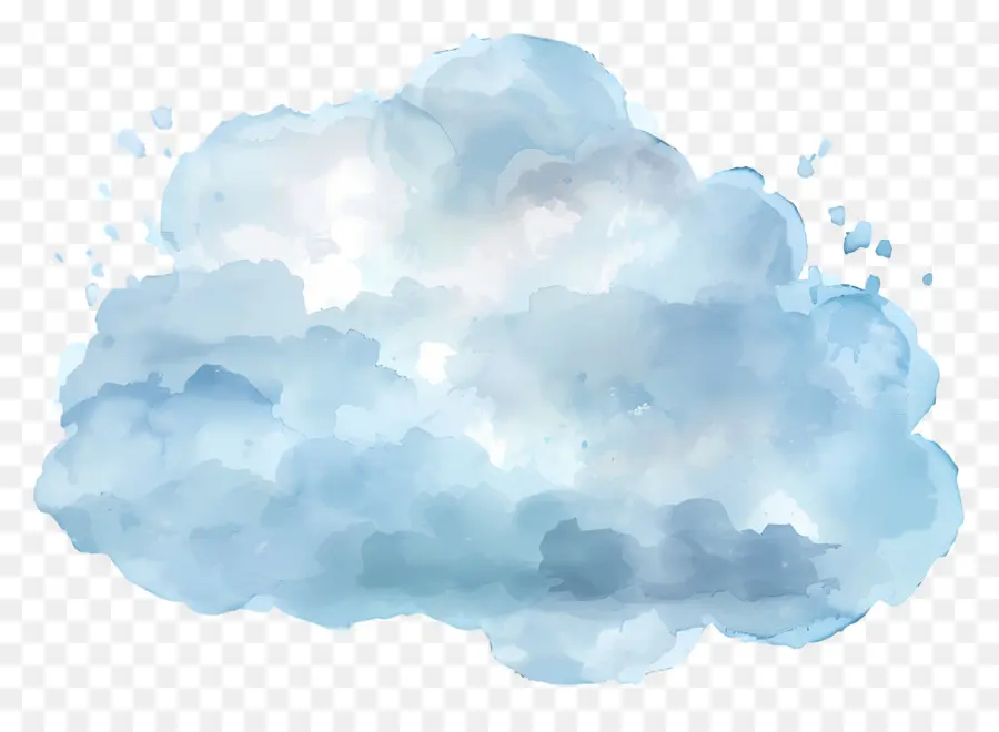 Nuage Aquarelle，Nuage Bleu PNG