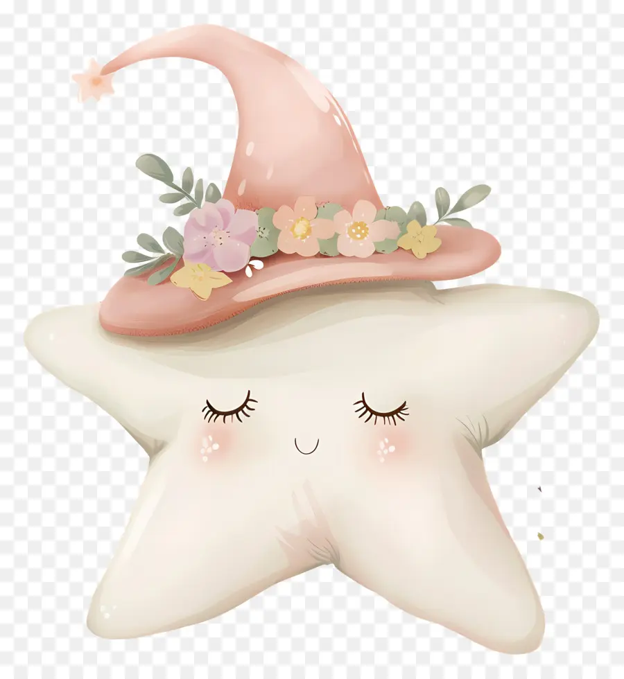 Étoile Mignonne，Jolie étoile Avec Un Chapeau PNG