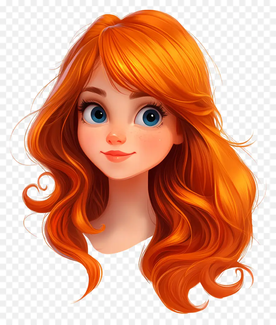 Fille Cheveux，Fille De Dessin Animé Rousse PNG