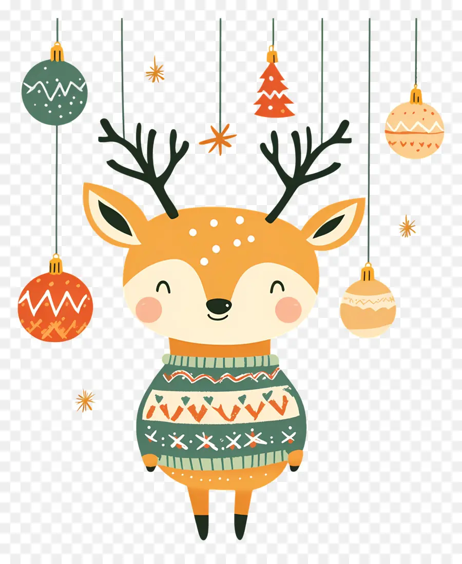 Cerf De Noël，Cerf Mignon PNG