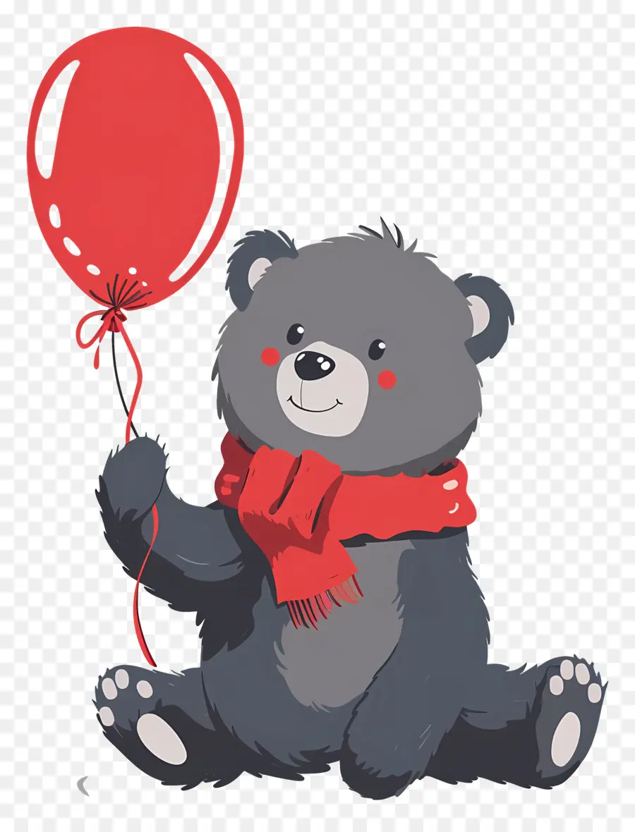 Ours Mignon，Ours Avec Ballon Rouge PNG