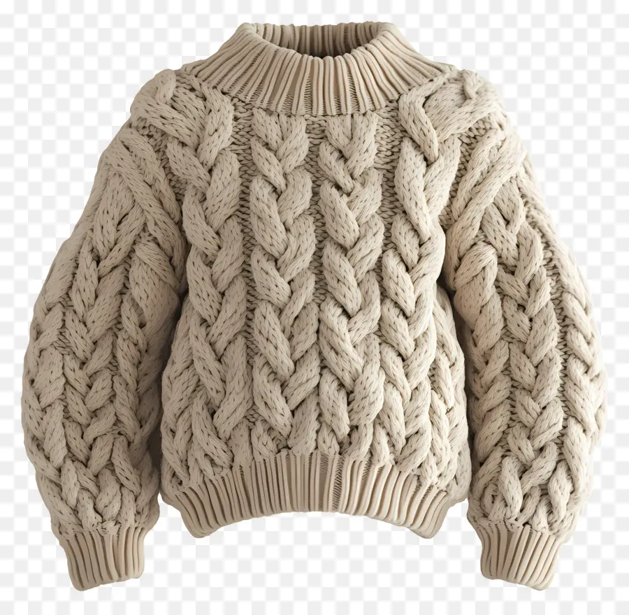 Gros Pull，Pull En Tricot Torsadé PNG