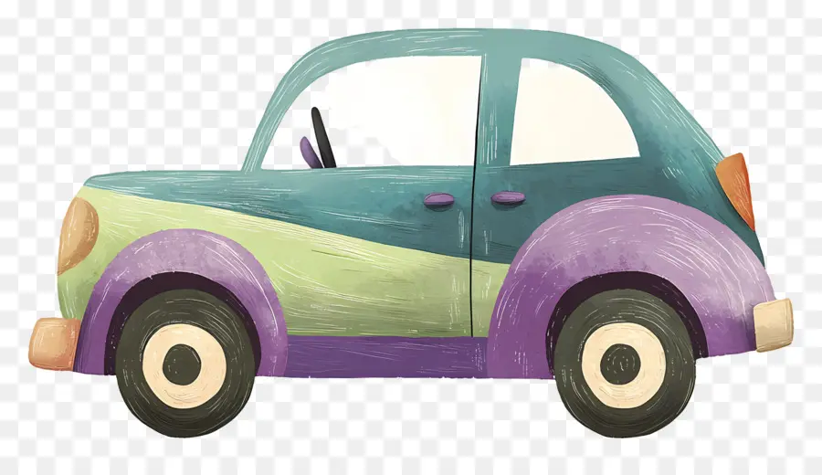 Voiture De Dessin Animé，Voiture Colorée PNG