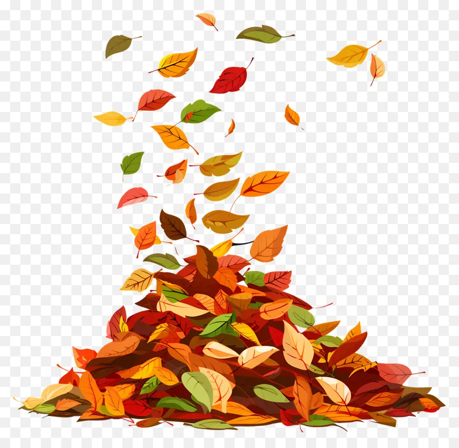 Feuilles Tombées，Tas De Feuilles D'automne PNG