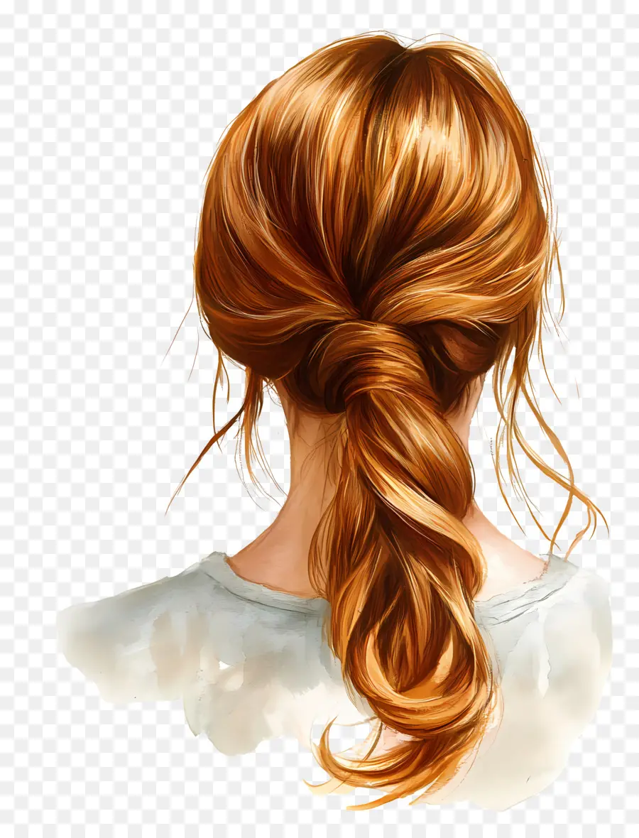 Fille Cheveux，Coiffure Queue De Cheval Marron PNG