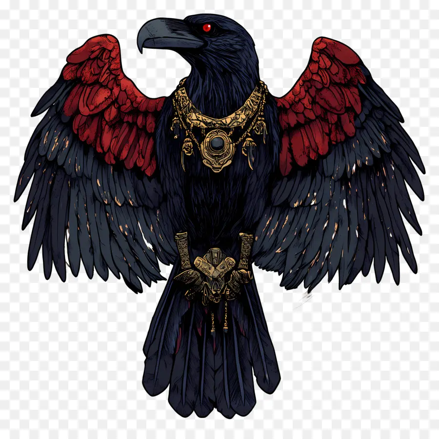 Corbeau Gothique，Corbeau Aux Ailes Rouges PNG