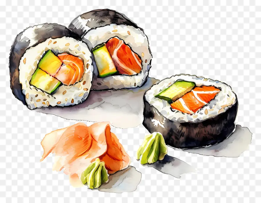 Rouleau De Sushi，Morceaux De Sushis PNG