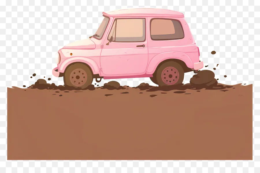 Voiture De Dessin Animé，Voiture Rose PNG