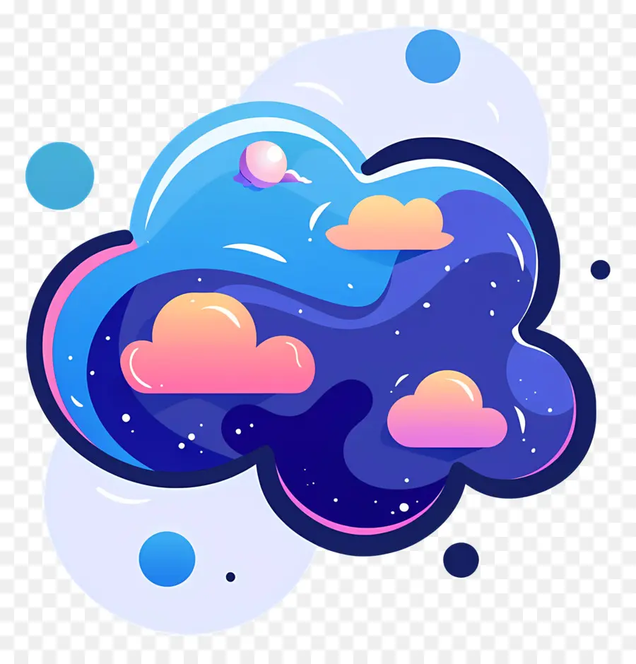 Pensée Cloud，Nuage Coloré PNG