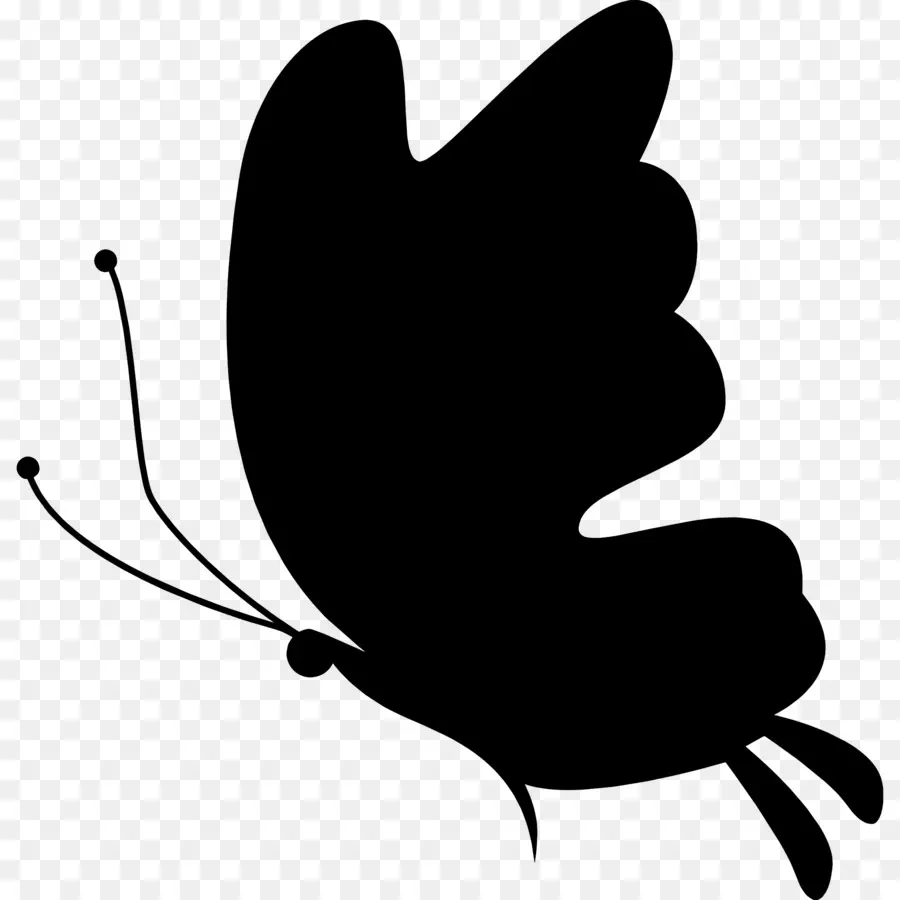 Silhouette De Papillon，Ombre PNG