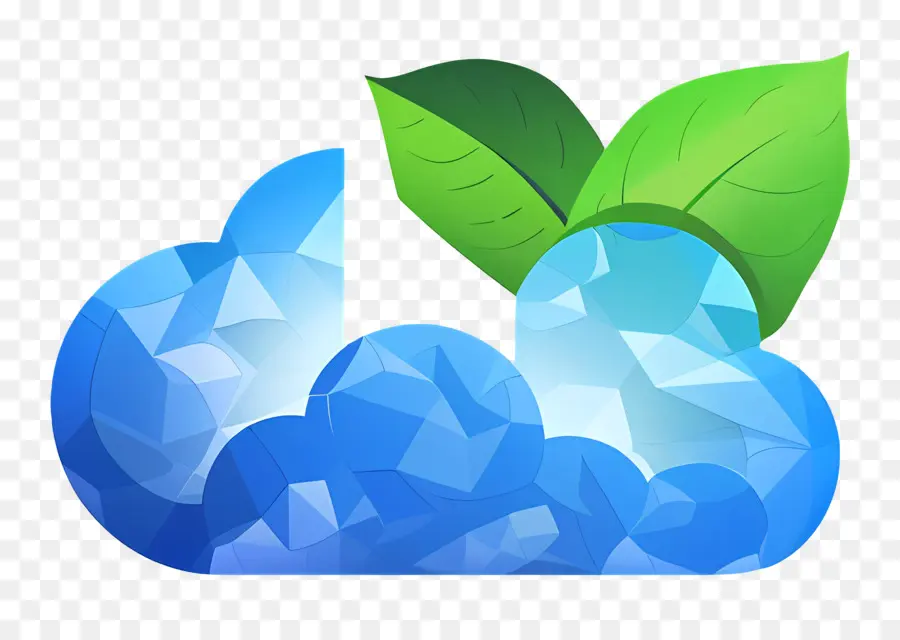 Logo Nuage，Nuage Géométrique Avec Des Feuilles PNG