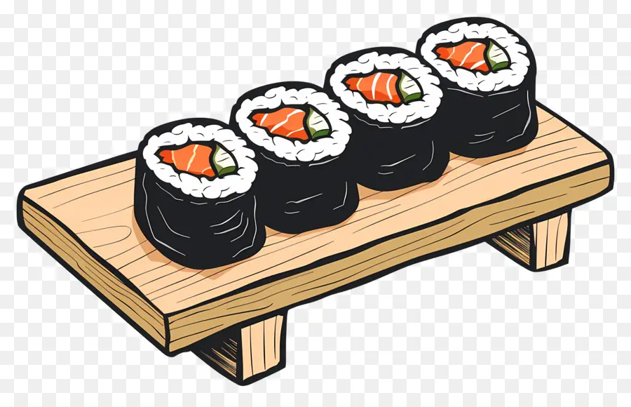 Rouleau De Sushi，Rouleaux De Sushi Sur Plateau PNG