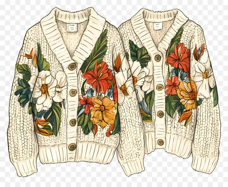 Cardigan，Cardigans Fleuris PNG