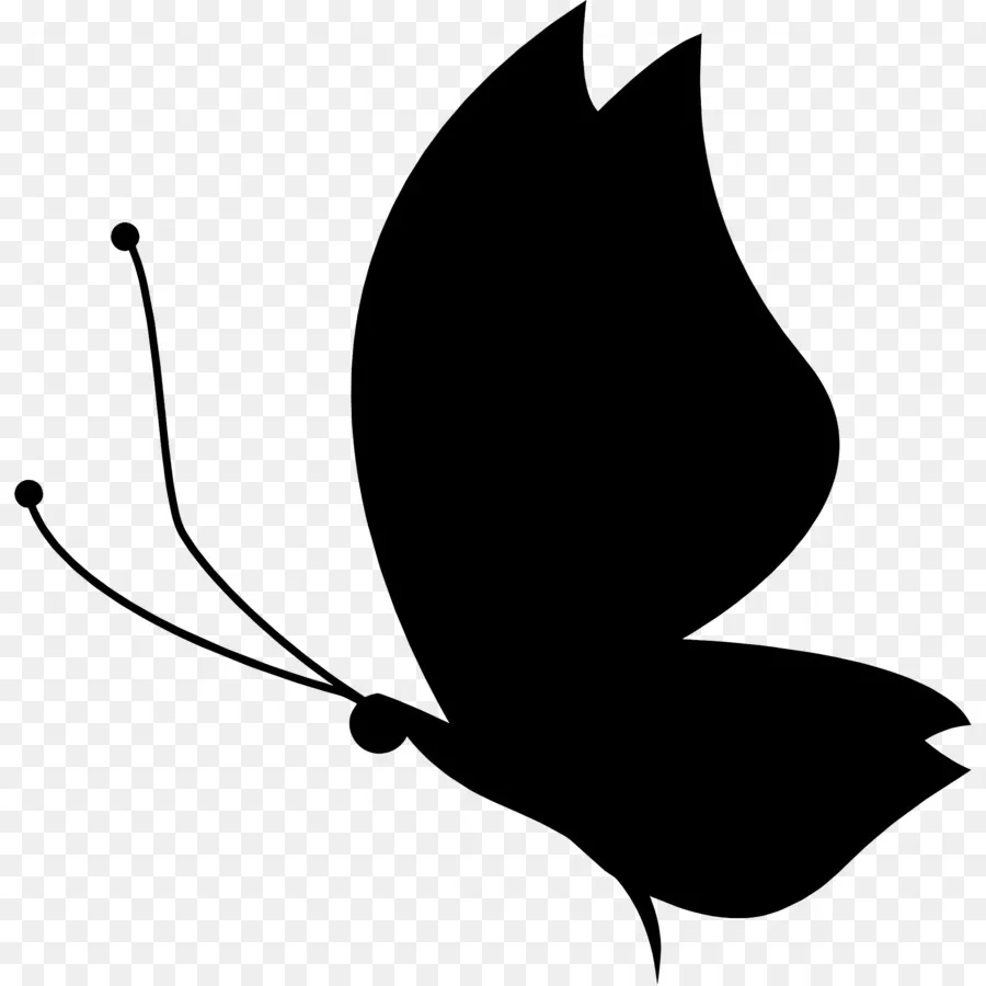 Silhouette De Papillon，Ombre PNG