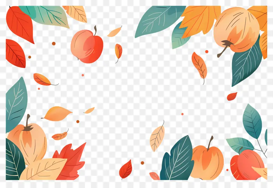 Feuilles Tombées，Feuilles Et Fruits D'automne PNG