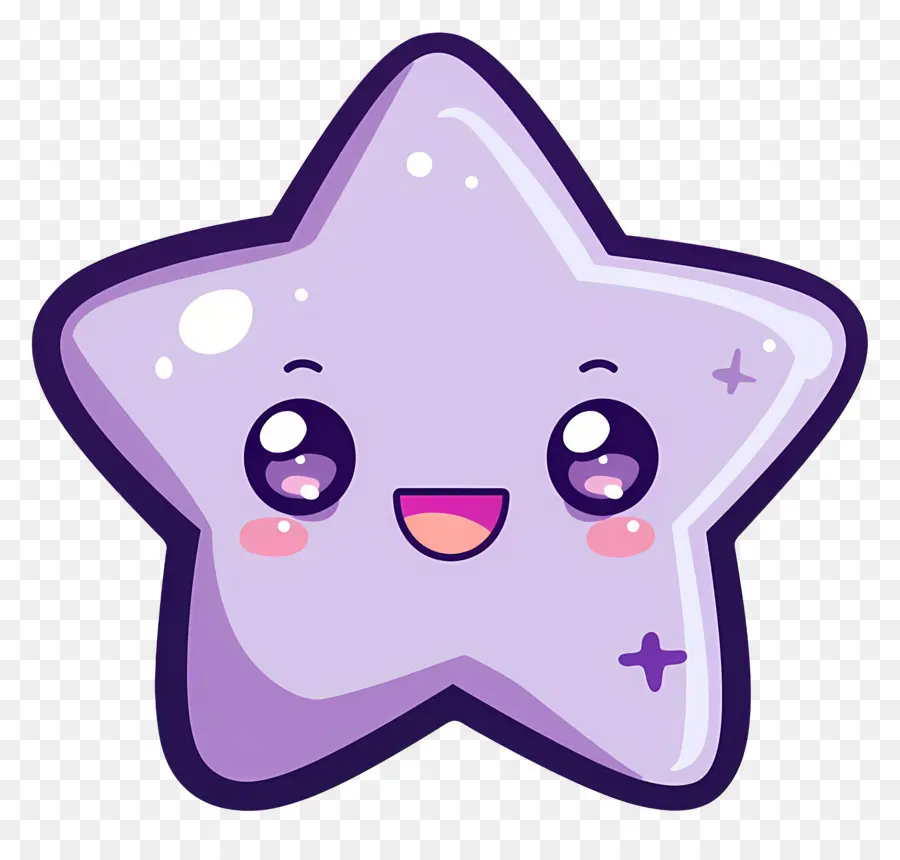 Étoile Kawaii，Étoile Violette PNG