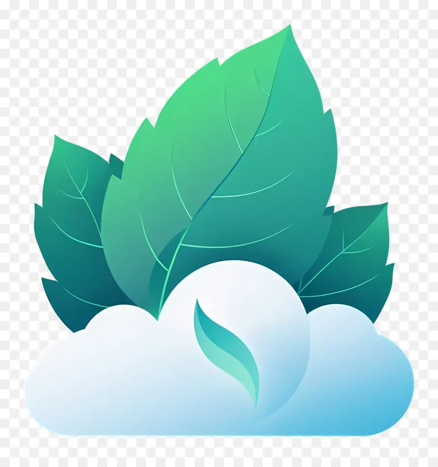 Logo Nuage，Feuilles Et Nuage PNG