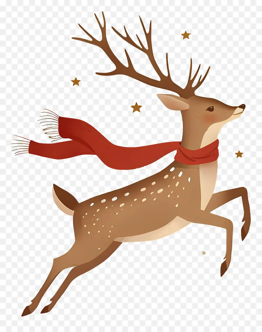 Cerf De Noël，Renne Sautant PNG